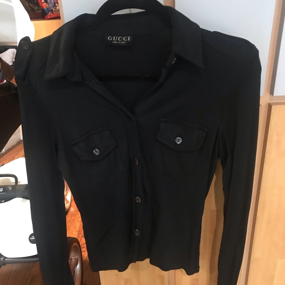 Gucci black button up shirt